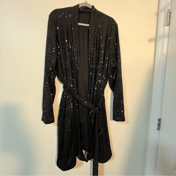 Fully Sequinned Plus Size 24 Wrap dress Lane Bryant Formal Costume Holiday - Picture 3 of 7